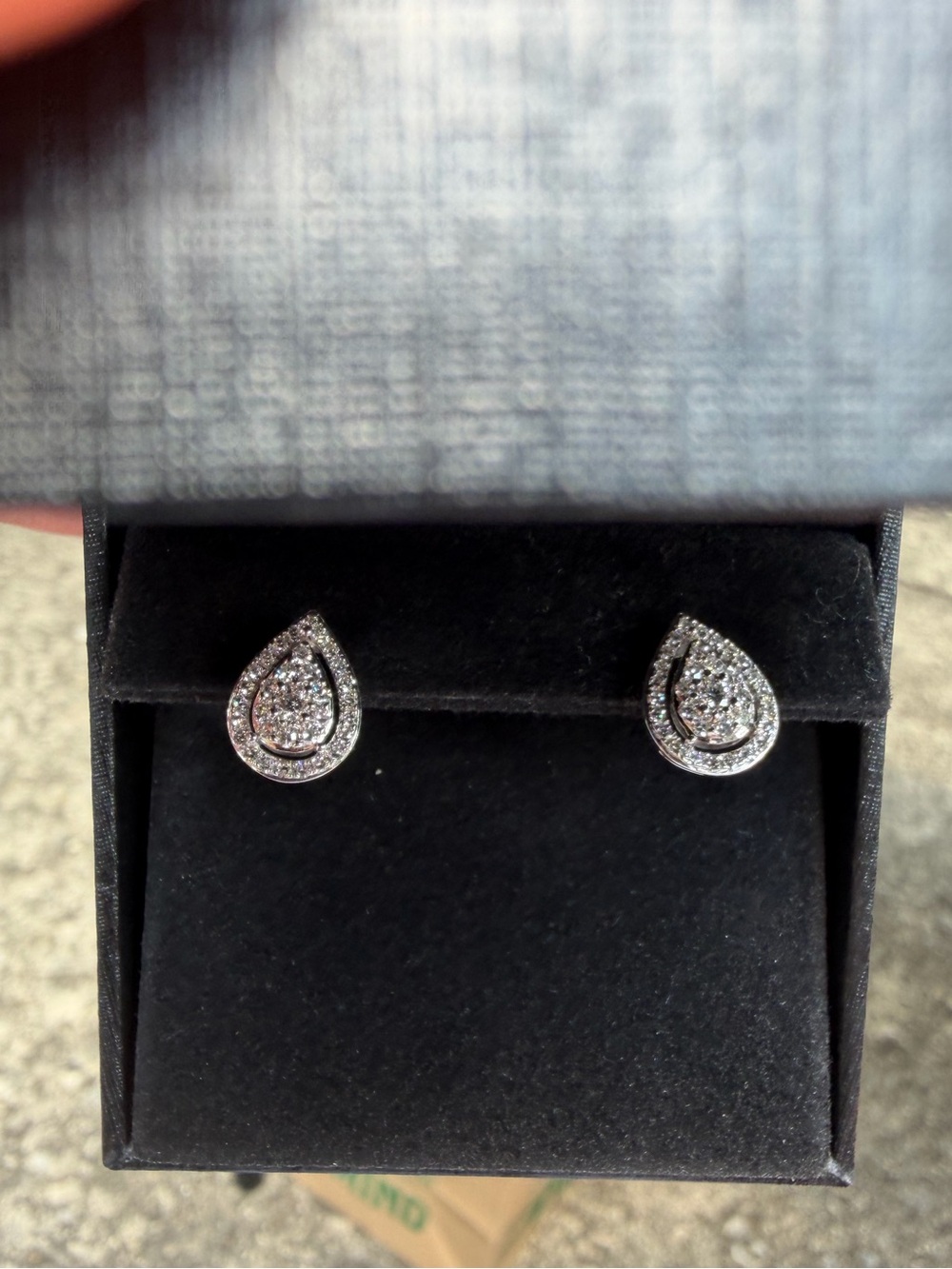 Kay Jewelers Silver & Lab Created Diamond Tear Drop Pavé Stud Earrings